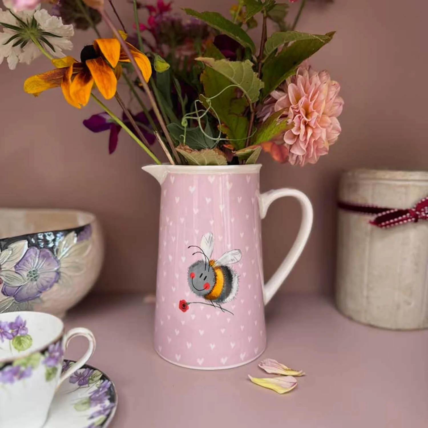 Alex Clark New Bone China 500ml Serving Jug - Bee And Flower