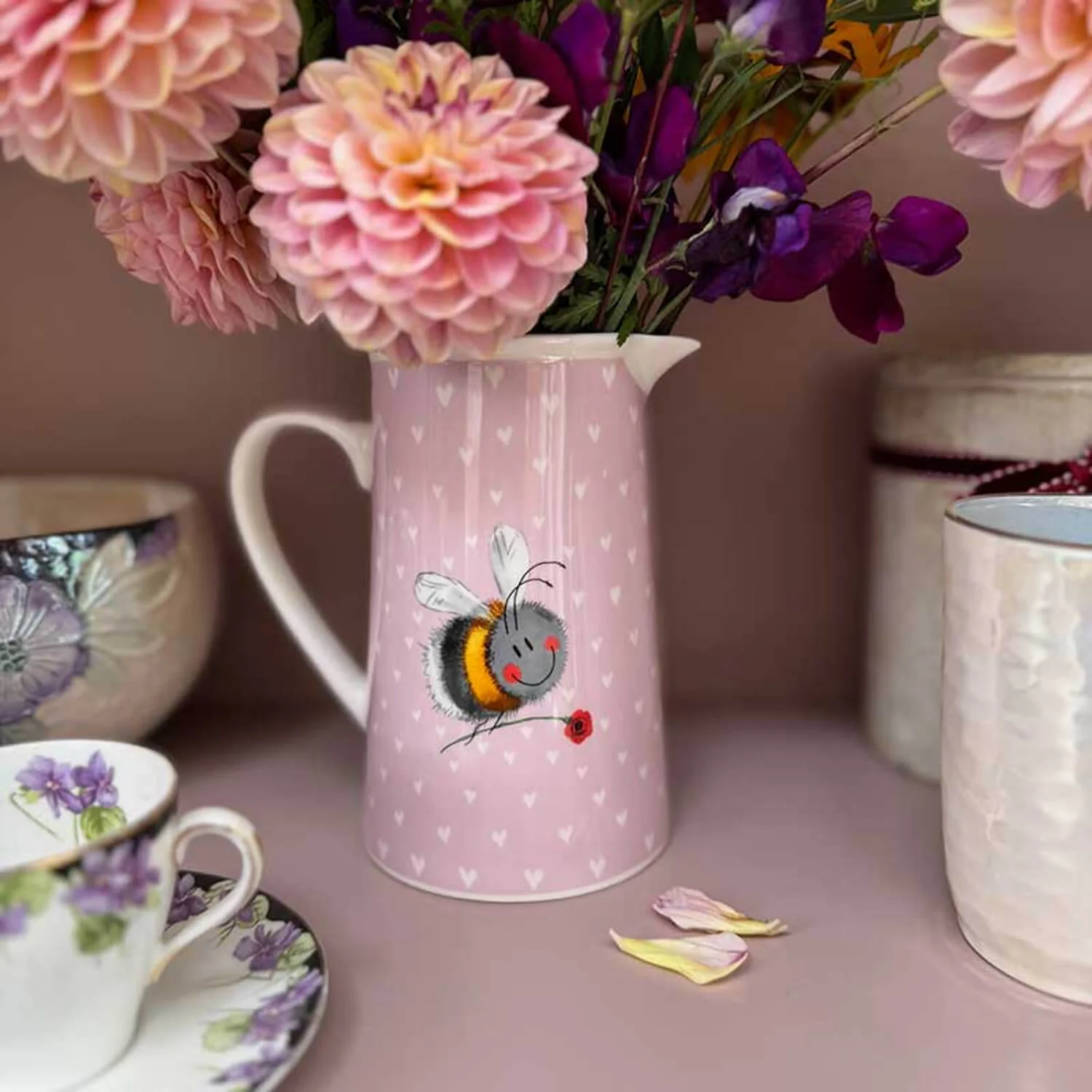 Alex Clark New Bone China 500ml Serving Jug - Bee And Flower - Image 2