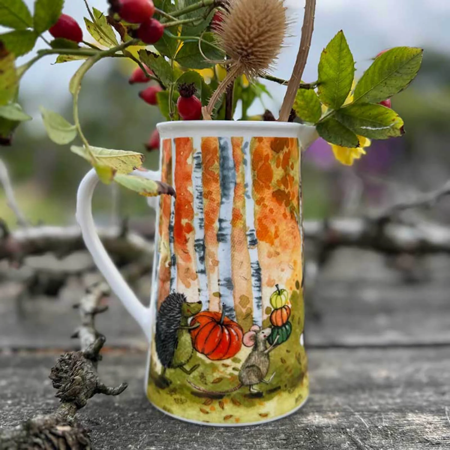 Alex Clark New Bone China 500ml Serving Jug - Pumpkin Pickers - Image 3