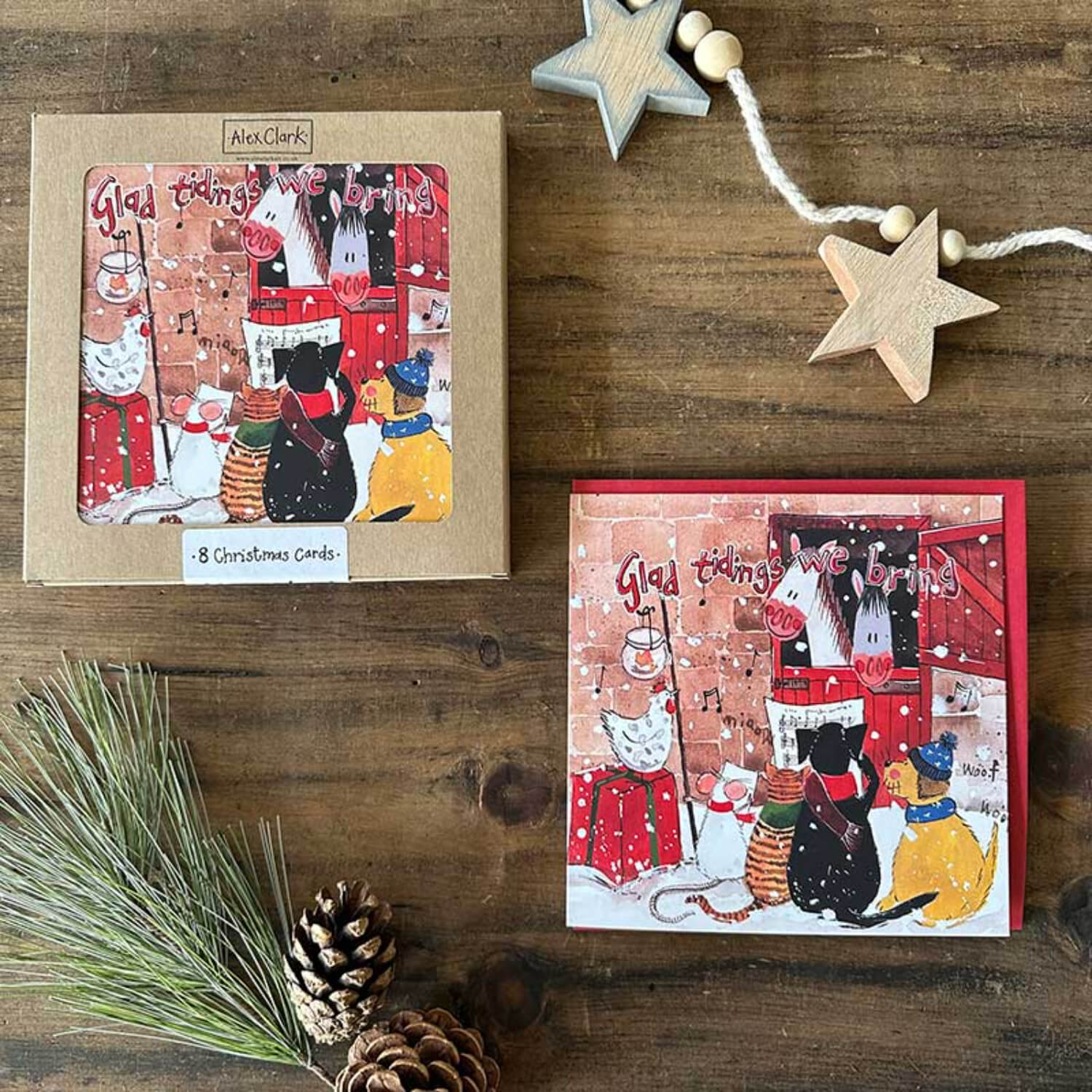 Alex Clark Pack Of 8 Christmas Cards - Glad Tidings - Image 4