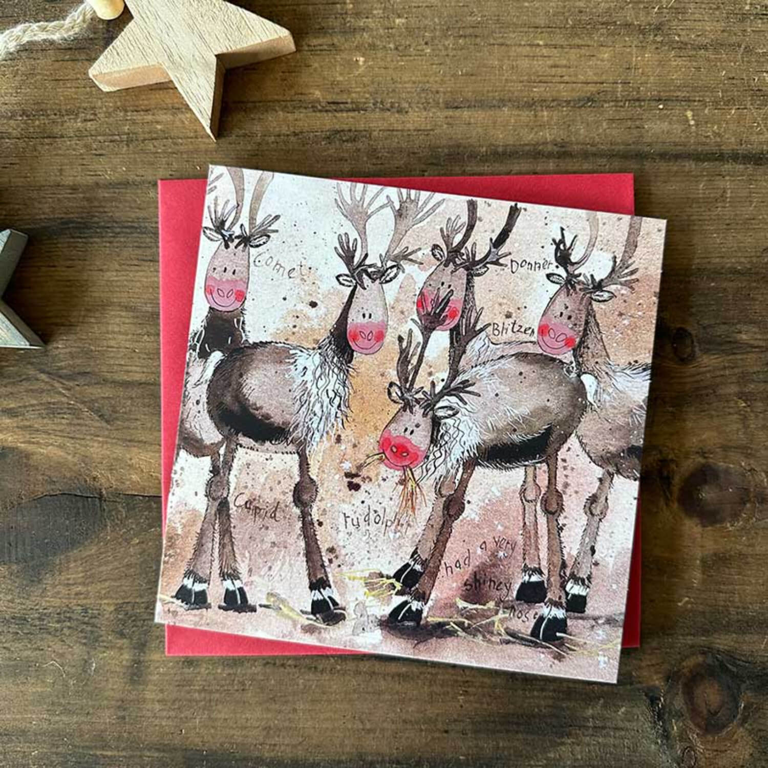 Alex Clark Pack Of 8 Christmas Cards - Reindeer Herd - Image 2