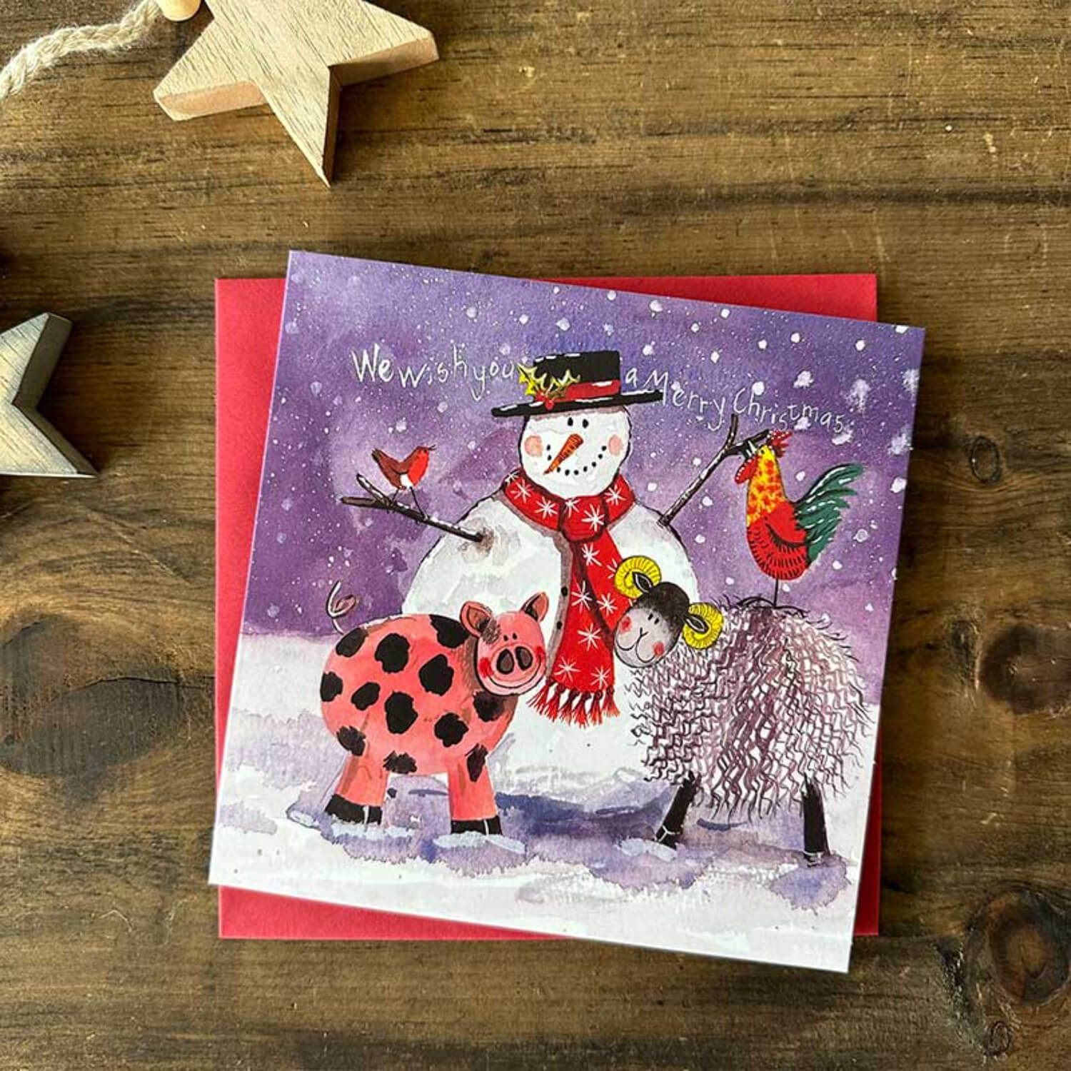 Alex Clark Pack Of 8 Christmas Cards - Snowman - Image 2