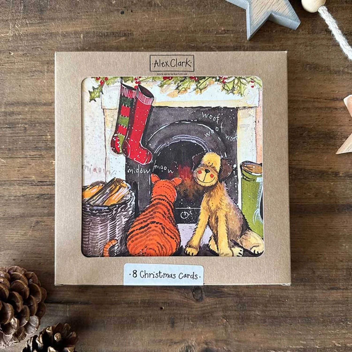 Alex Clark Pack Of 8 Christmas Cards - Yuletide Hearth
