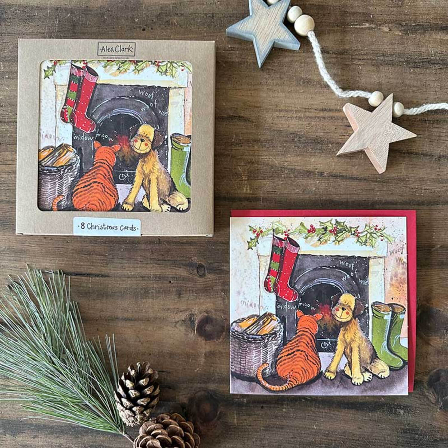 Alex Clark Pack Of 8 Christmas Cards - Yuletide Hearth - Image 4
