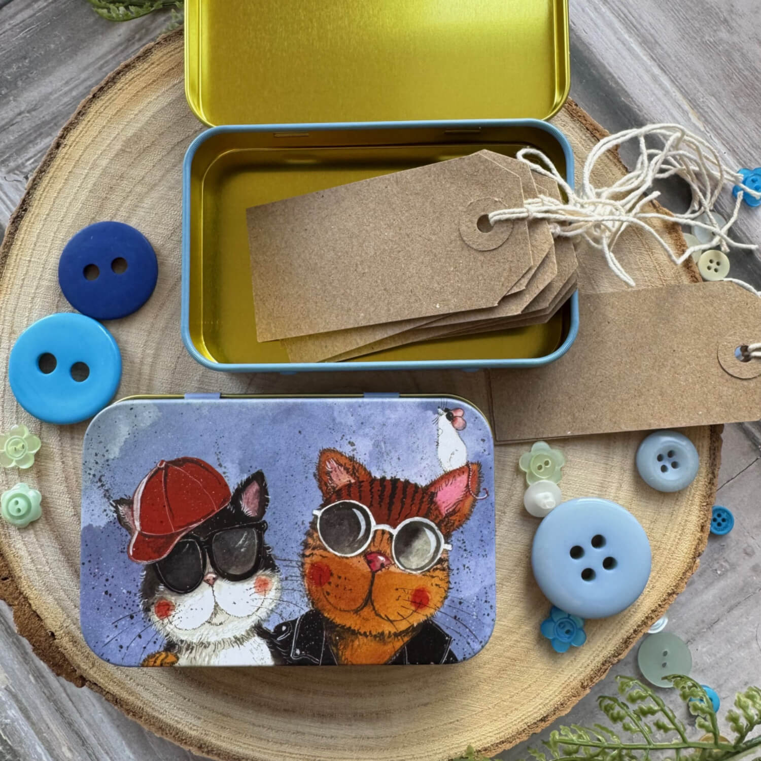 Alex Clark Small Rectangular Tin - Cool Cats - Image 2