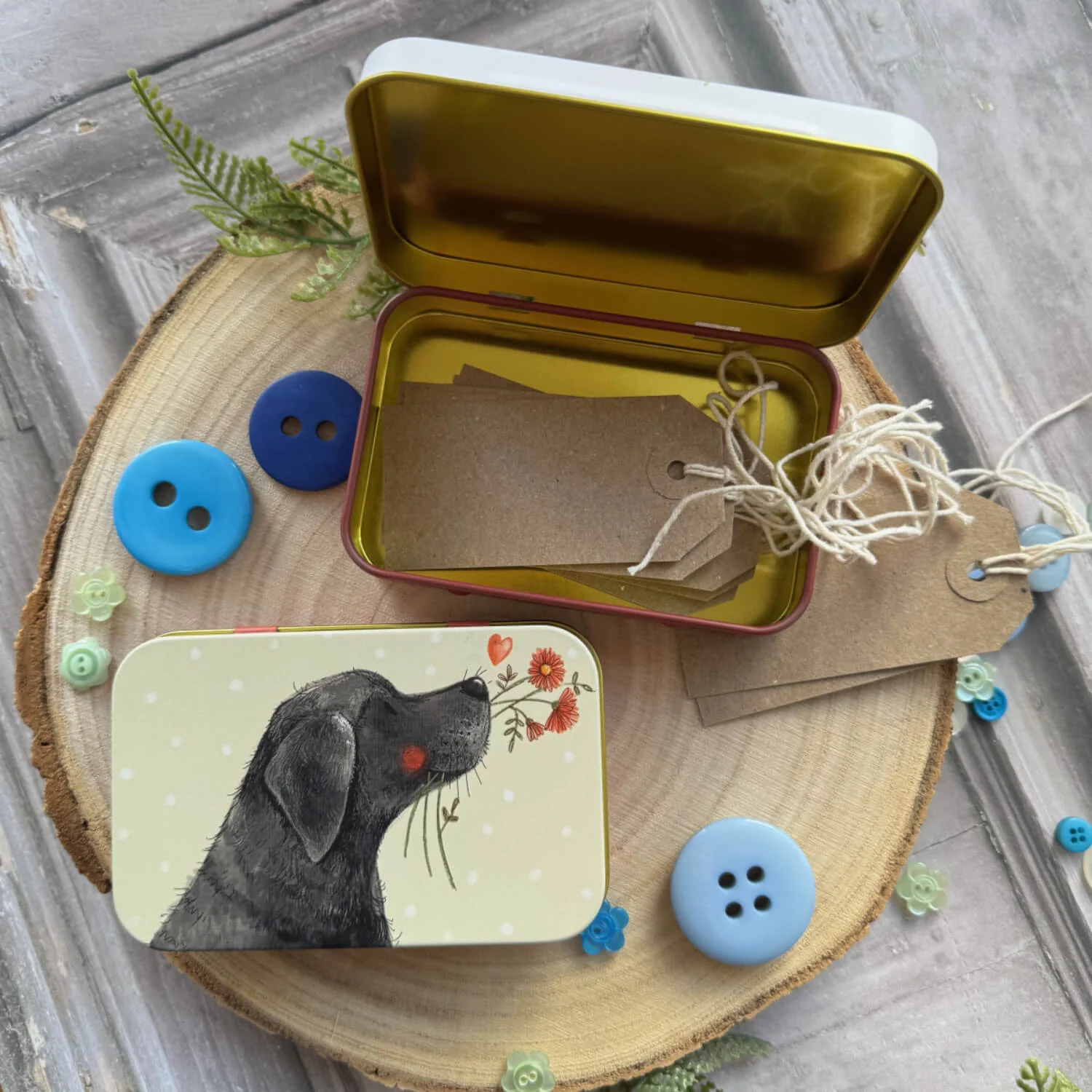 Alex Clark Small Rectangular Tin - Labrador - Image 2