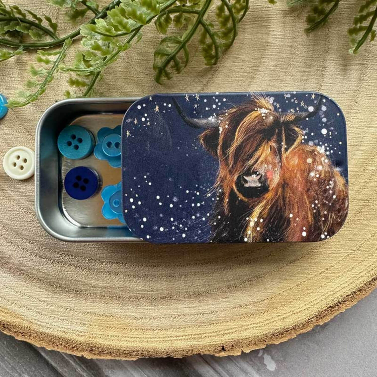 Alex Clark Small Sliding Tin - Highland Cow - Image 2