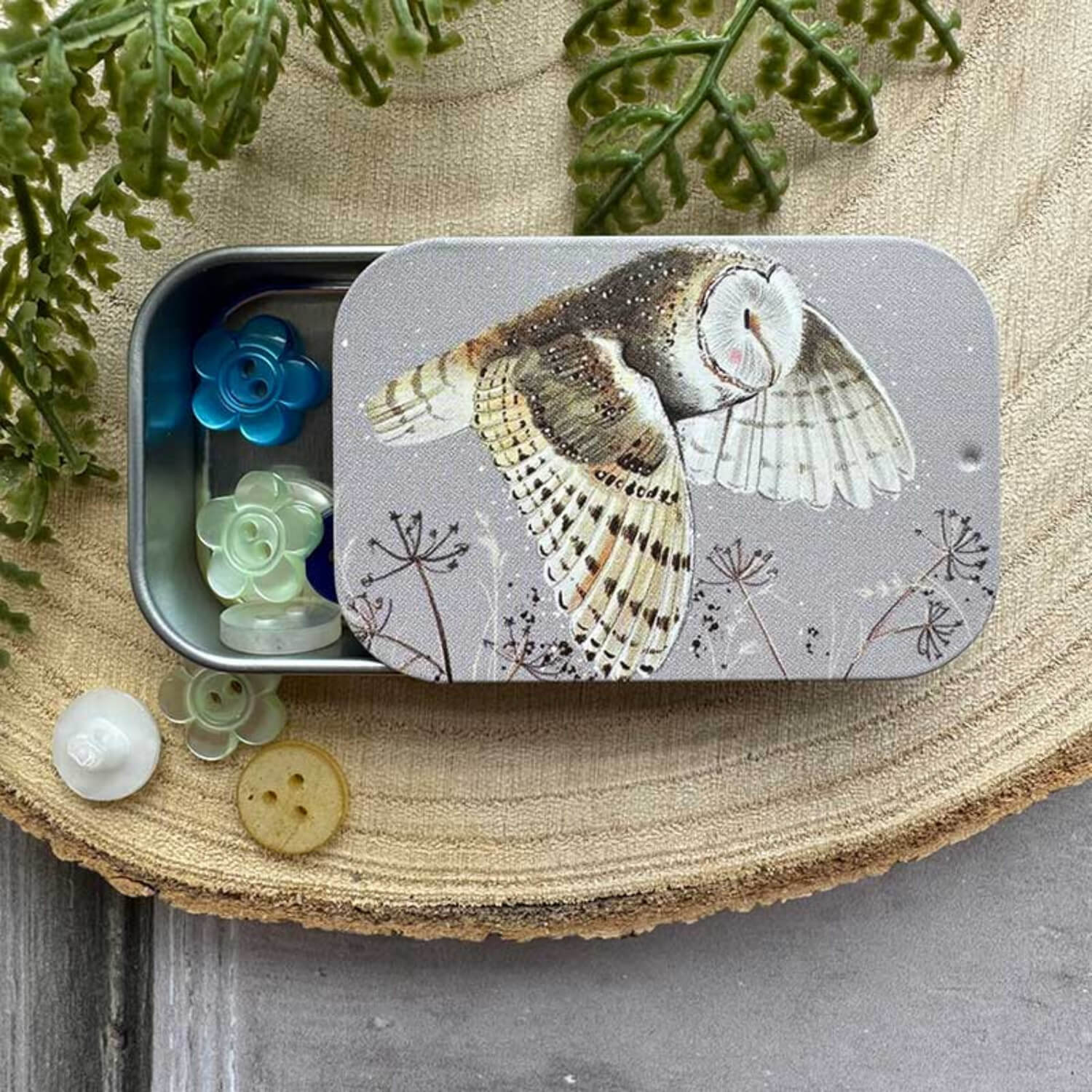 Alex Clark Small Sliding Tin - Owl - Image 2