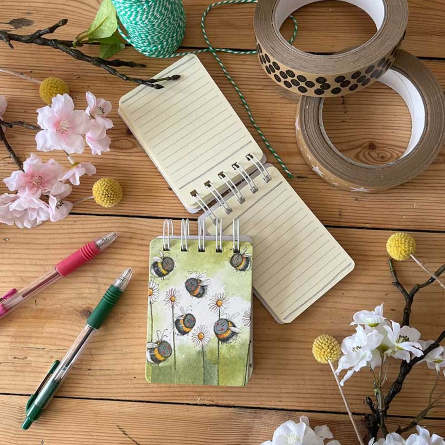 Alex Clark Small Spiral Bound Notepad - Bees & Daisies - Image 2