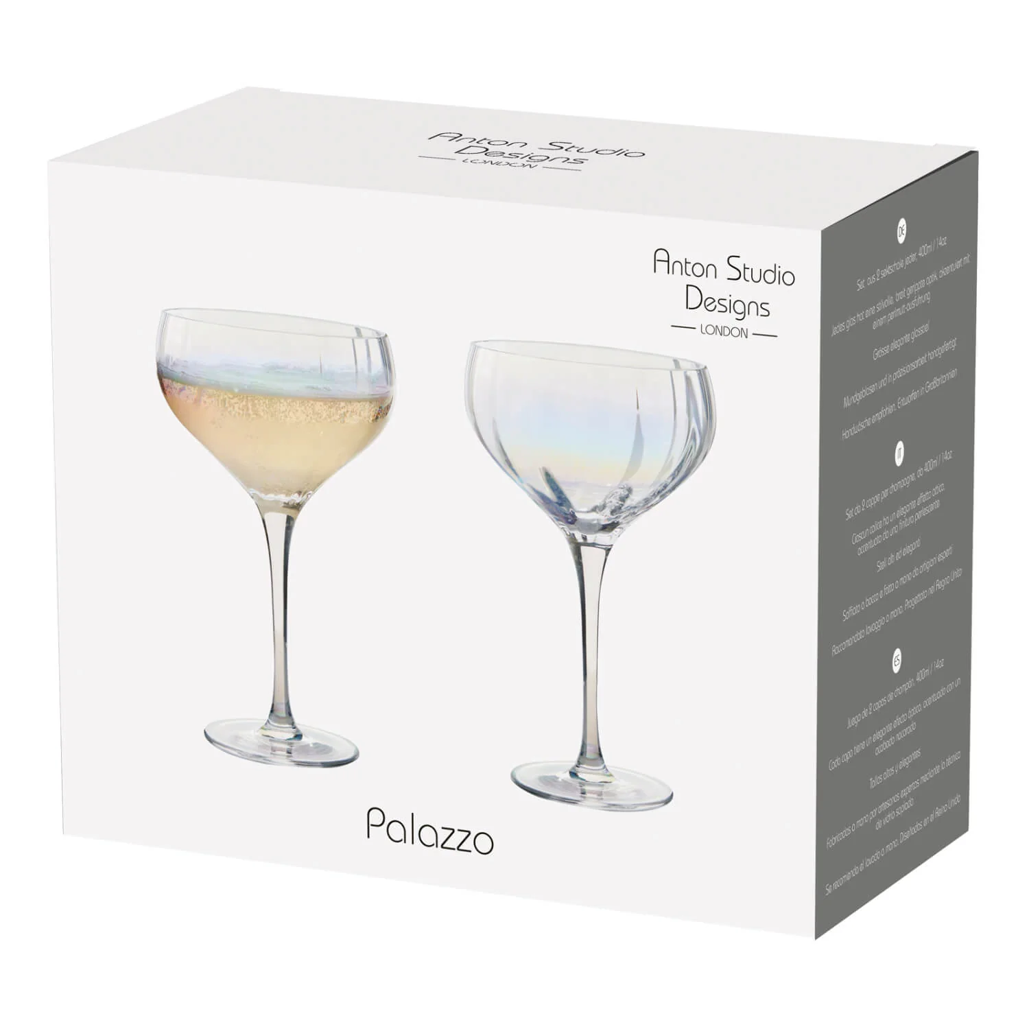 Anton Studio Designs 2-Piece 400ml Champagne Saucers - Palazzo - Image 4