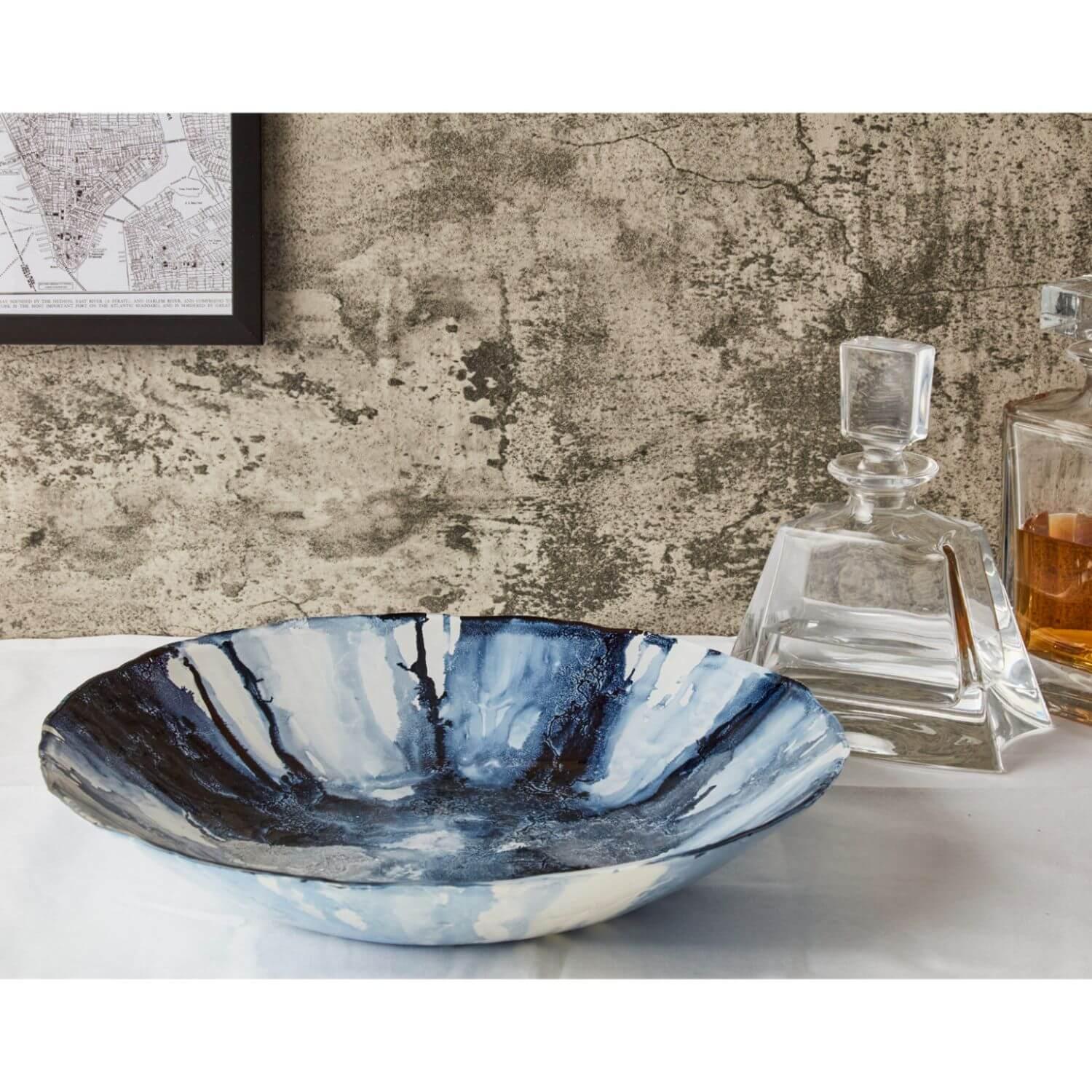 Anton Studio Designs Abstract Glass Round Bowl - 40cm - Image 3