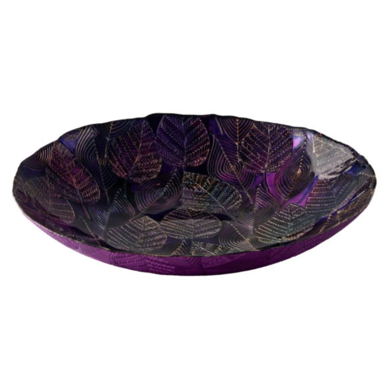 Anton Studio Designs Glass Autumnal Amethyst Bowl - 40cm - Image 2