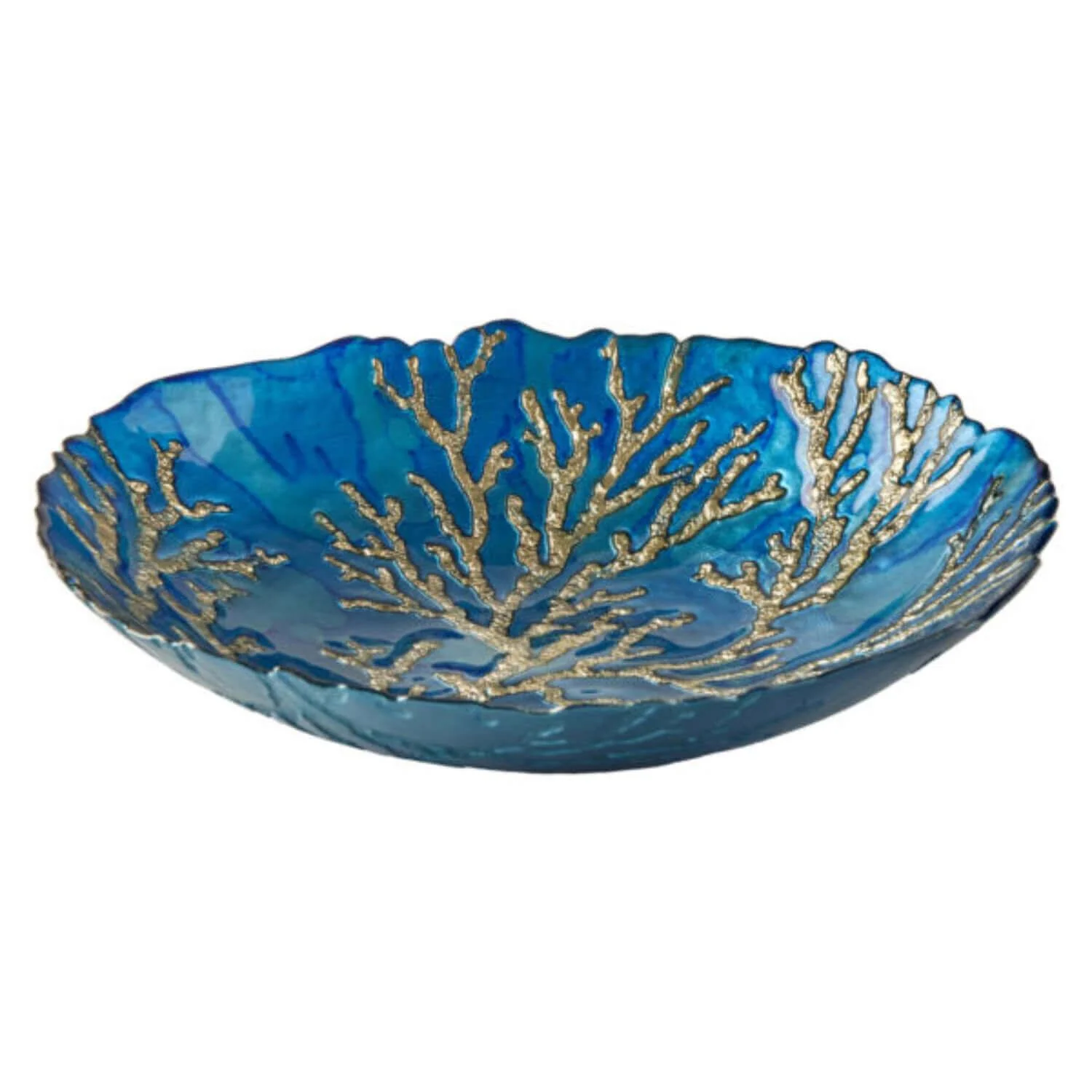 Anton Studio Designs Glass Gold Coral Bowl - 32cm - Image 2