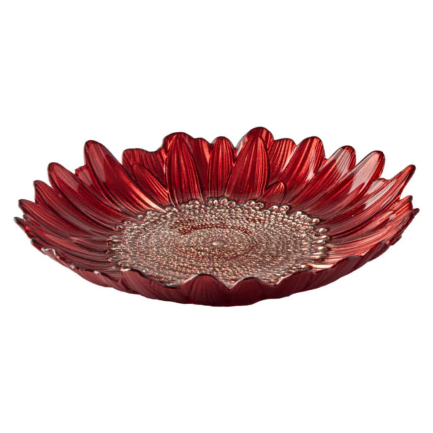 Anton Studio Designs Glass Red Sunflower Bowl - 32cm - Image 2