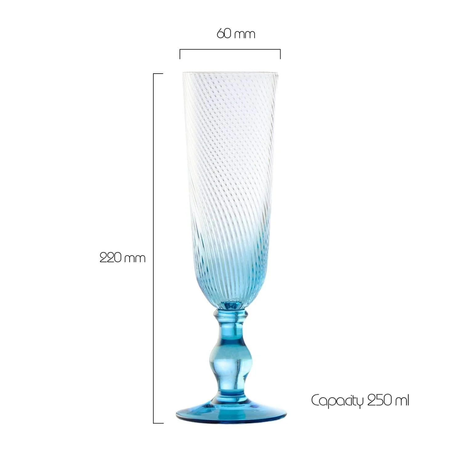 Anton Studios Design Swirl 4 Piece Champagne Glass Set - Image 10
