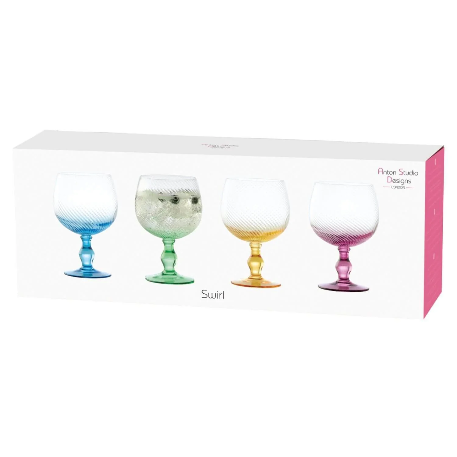 Anton Studios Design Swirl 4 Piece Gin Glass Set - Image 8