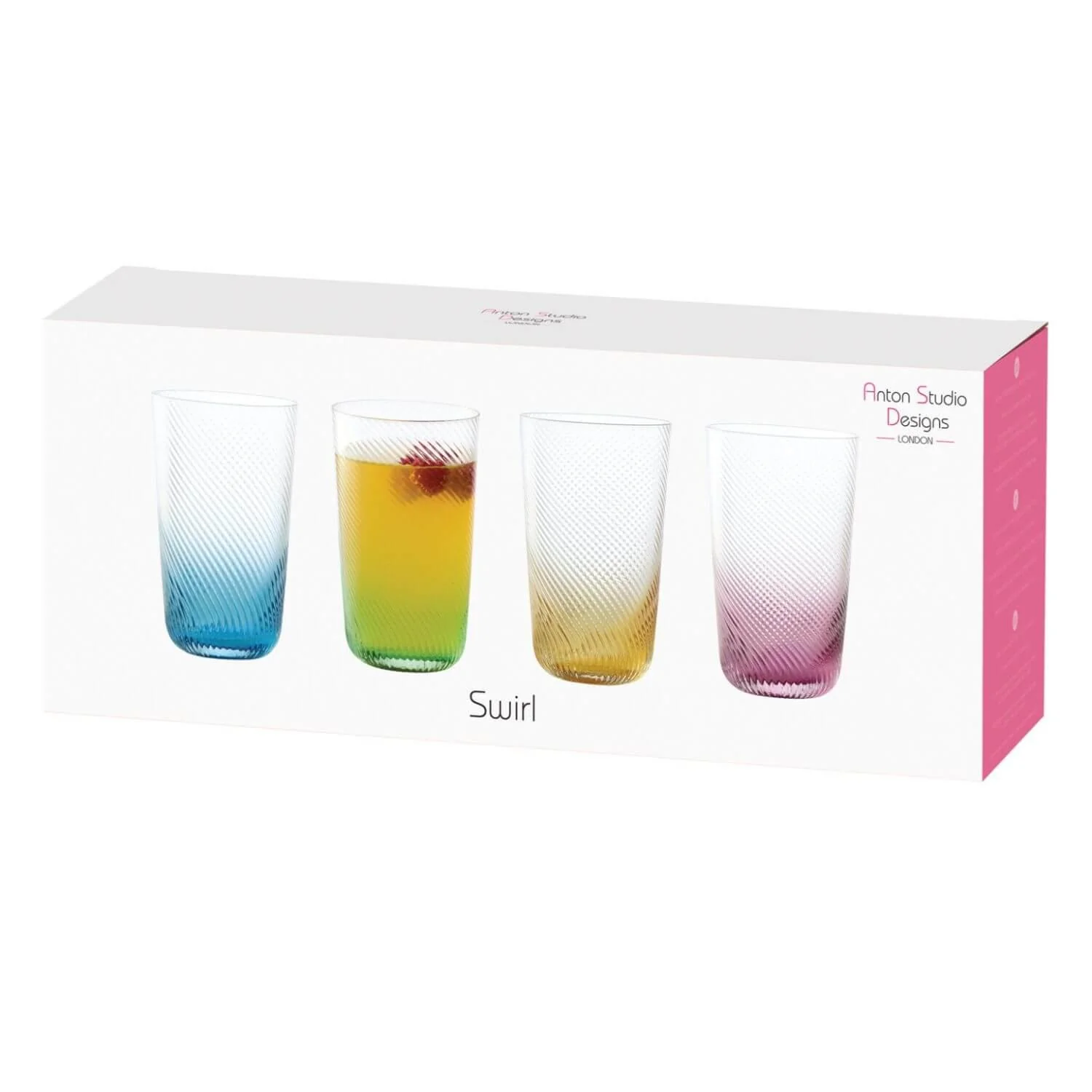 Anton Studios Design Swirl Hi Ball Glasses - Set of 4 - Image 9
