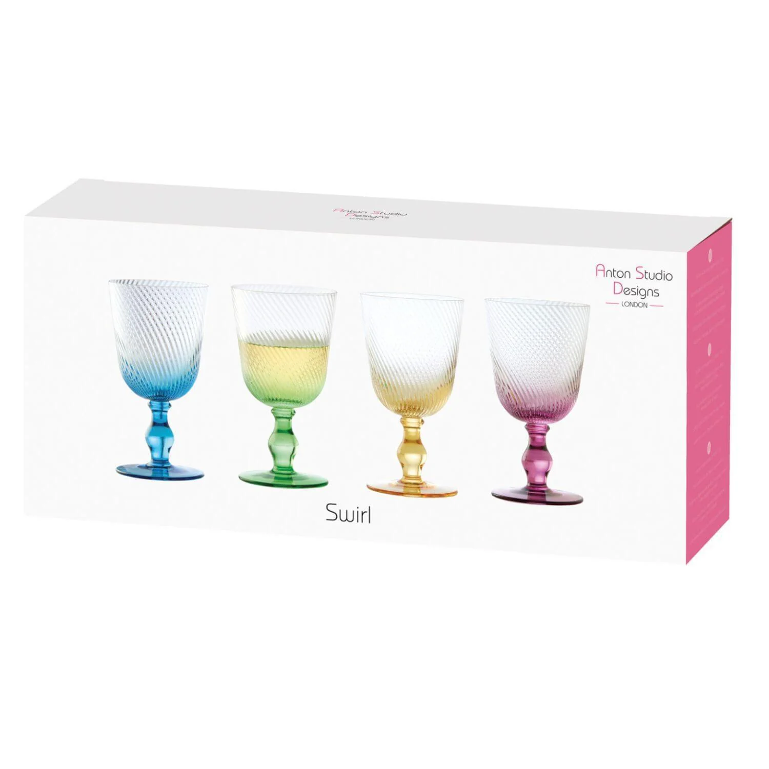 Anton Studios Design Swirl 4 Piece Wine Glass Set - Image 9