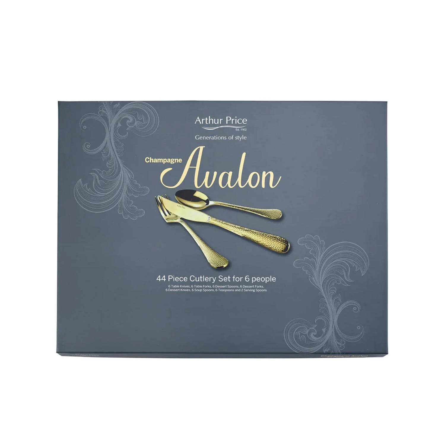 Arthur Price Champagne Avalon Stainless Steel Cutlery Set - 44-Piece - Image 3