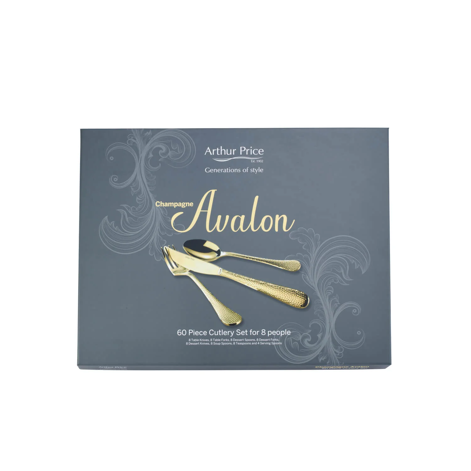 Arthur Price Champagne Avalon Stainless Steel Cutlery Set - 60-Piece - Image 6