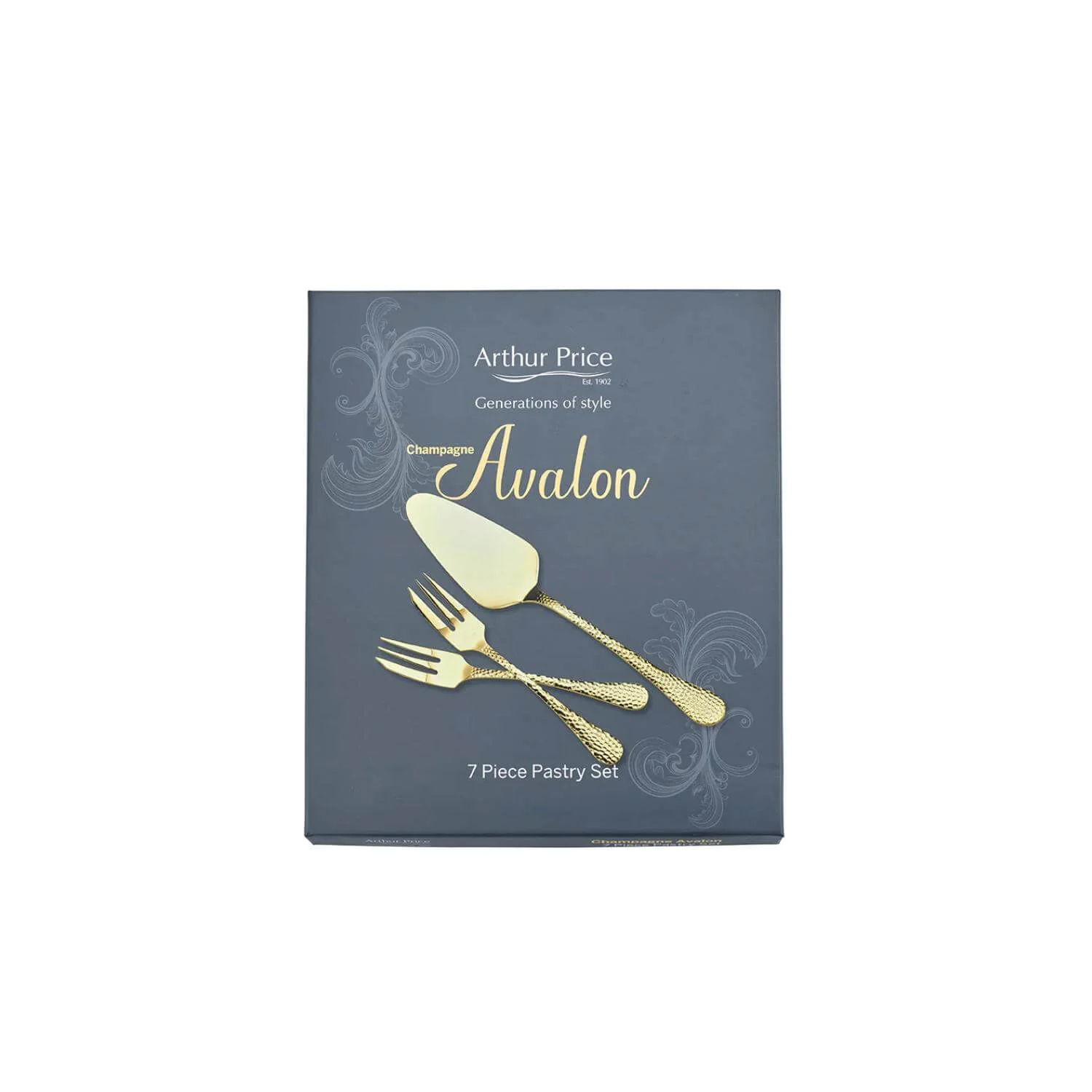 Arthur Price Champagne Avalon Stainless Steel Pastry Fork & Server Set - 7-Piece - Image 5