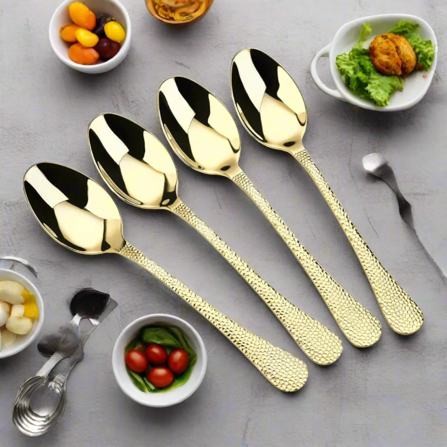 Arthur Price Champagne Avalon Stainless Steel Serving Spoons - Set of 4 - Image 5