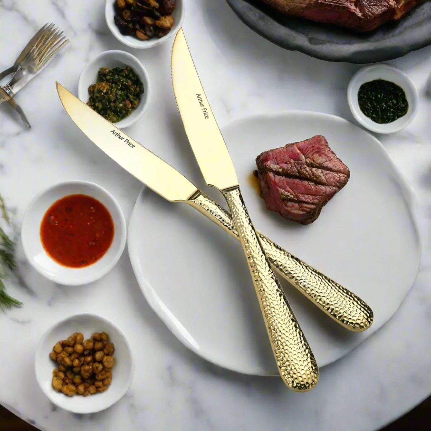 Arthur Price Champagne Avalon Stainless Steel Steak Knives - Set of 6 - Image 5