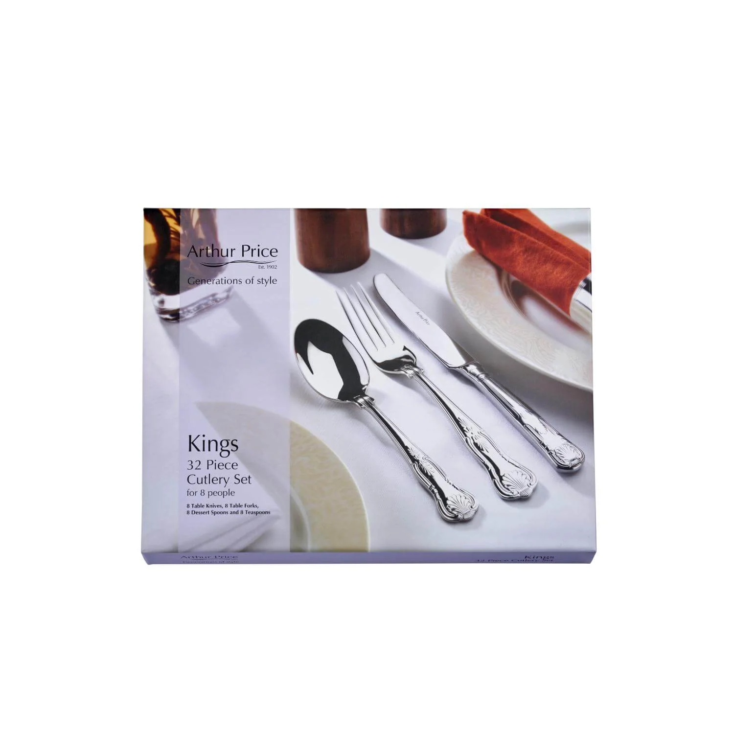 Arthur Price Everyday Classic Kings Stainless Steel Cutlery Set - 32-Piece - Image 4