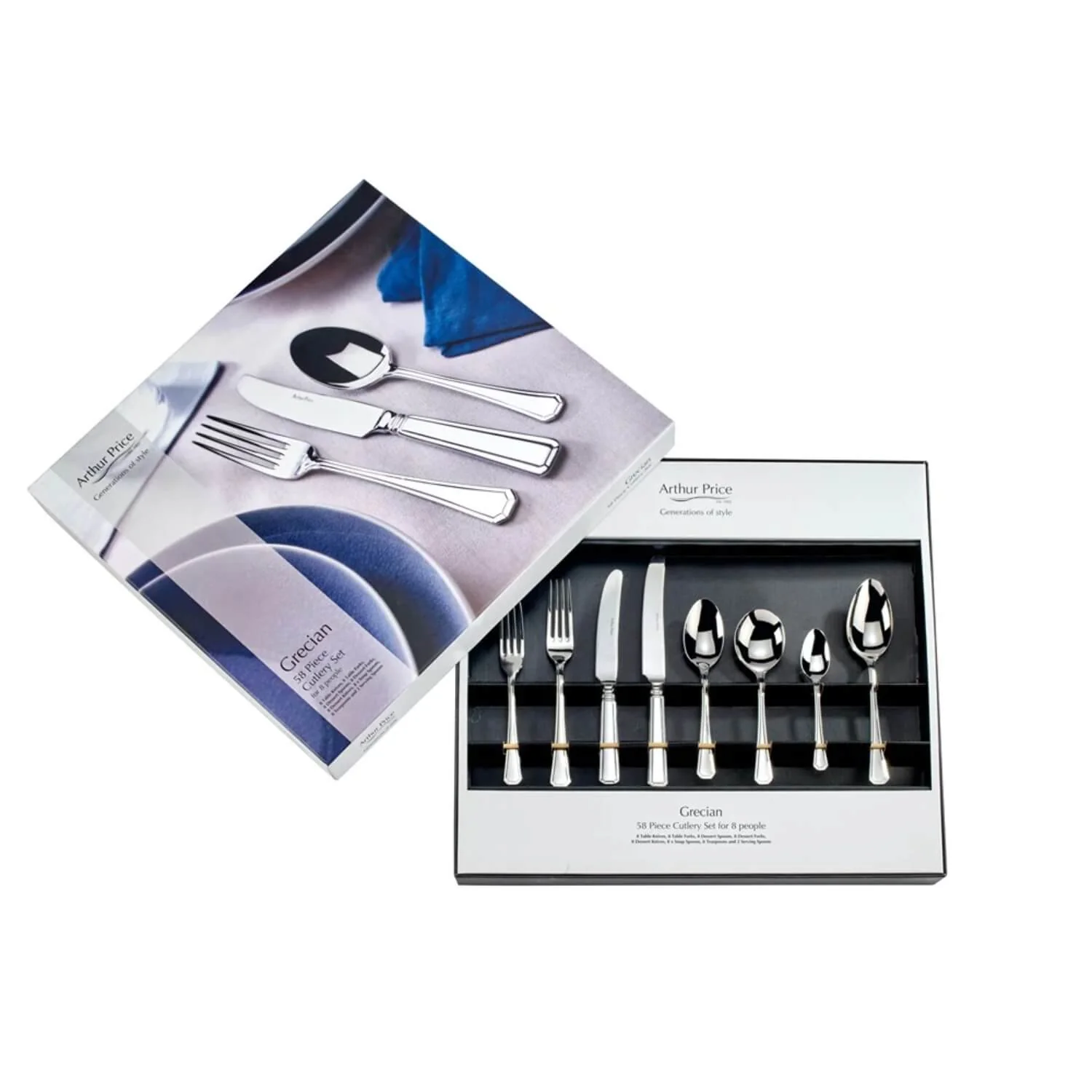 Arthur Price Grecian Cutlery Set - 58-Piece - Image 3