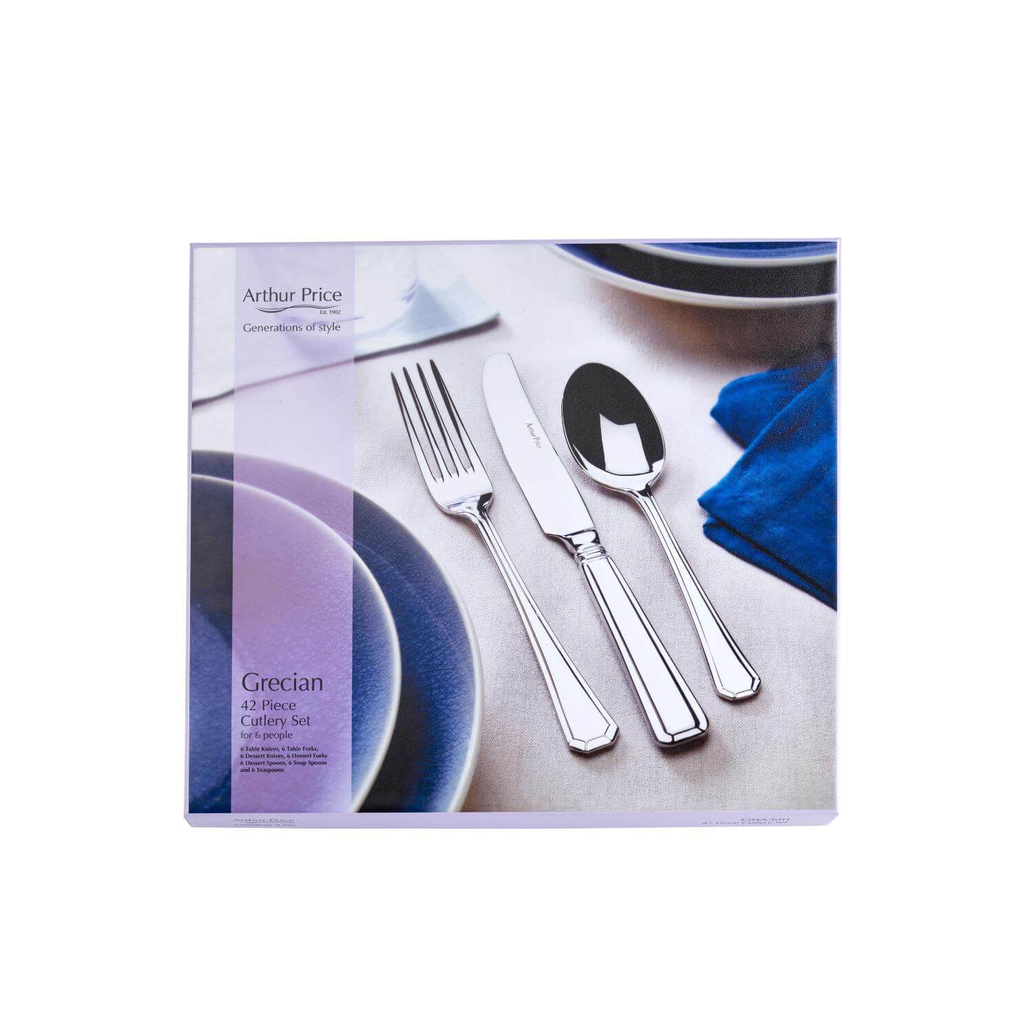 Arthur Price Grecian Stainless Steel Cutlery Set - 42-Piece - Image 4