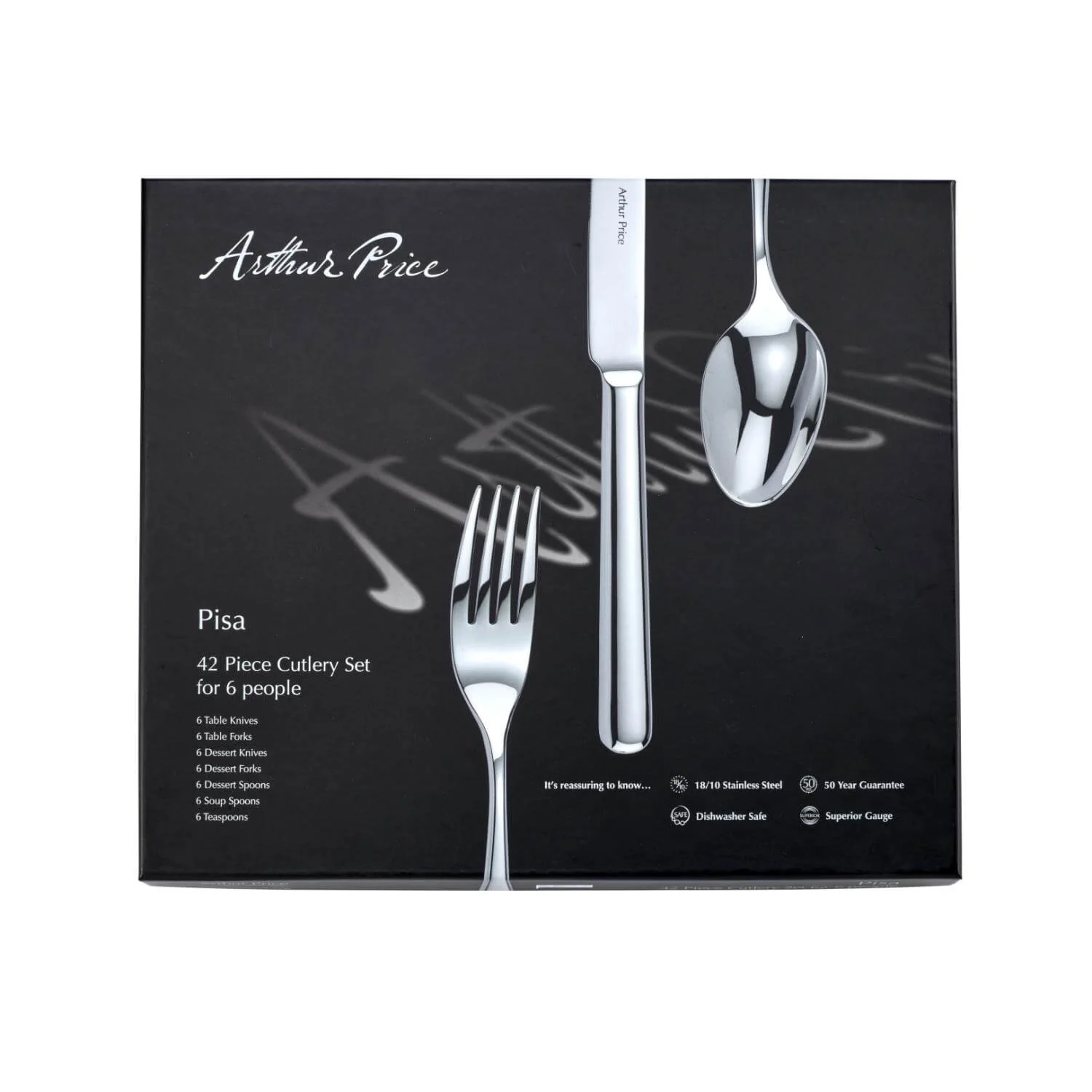 Arthur Price Pisa Stainless Steel Cutlery Set - 42-Piece - Image 5
