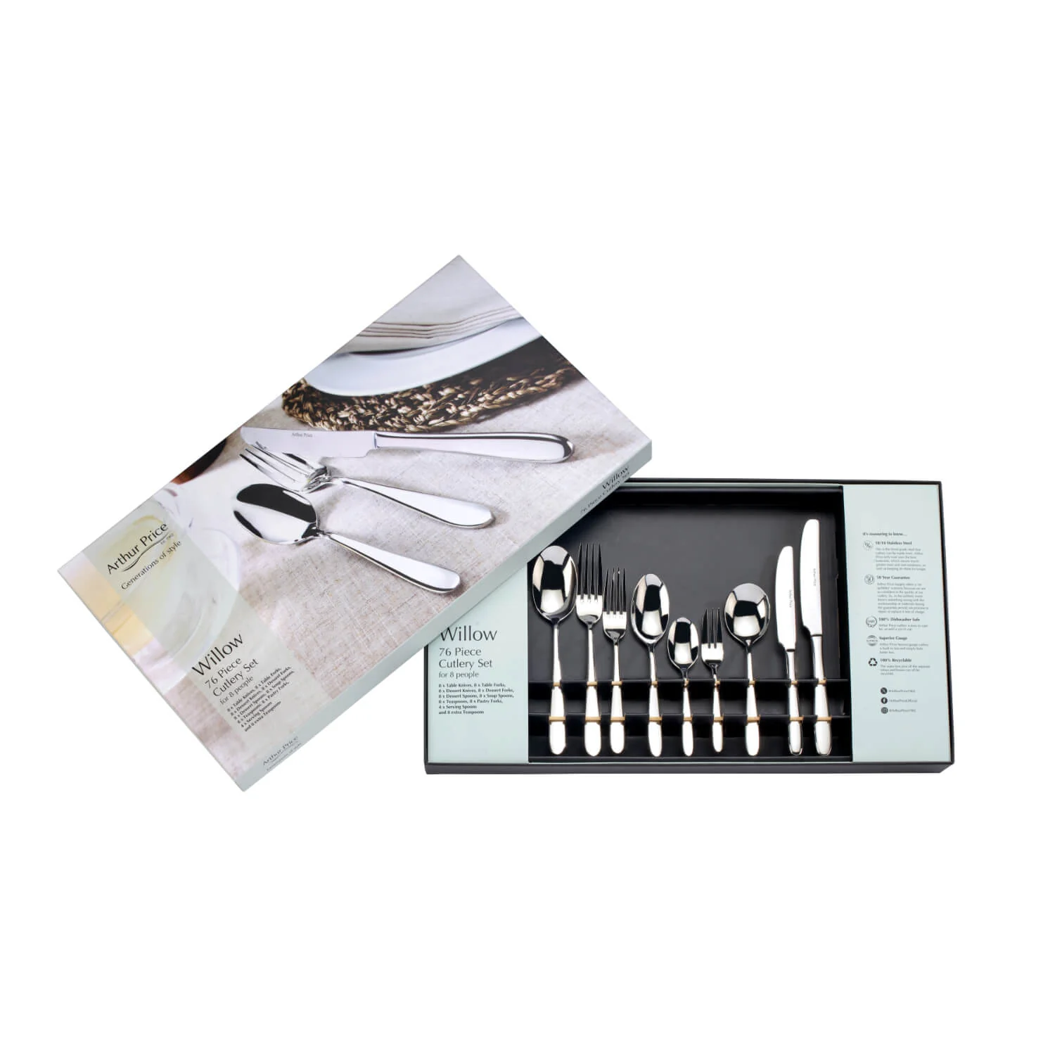 Arthur Price Willow 76-Piece Cutlery Box Set - Image 4