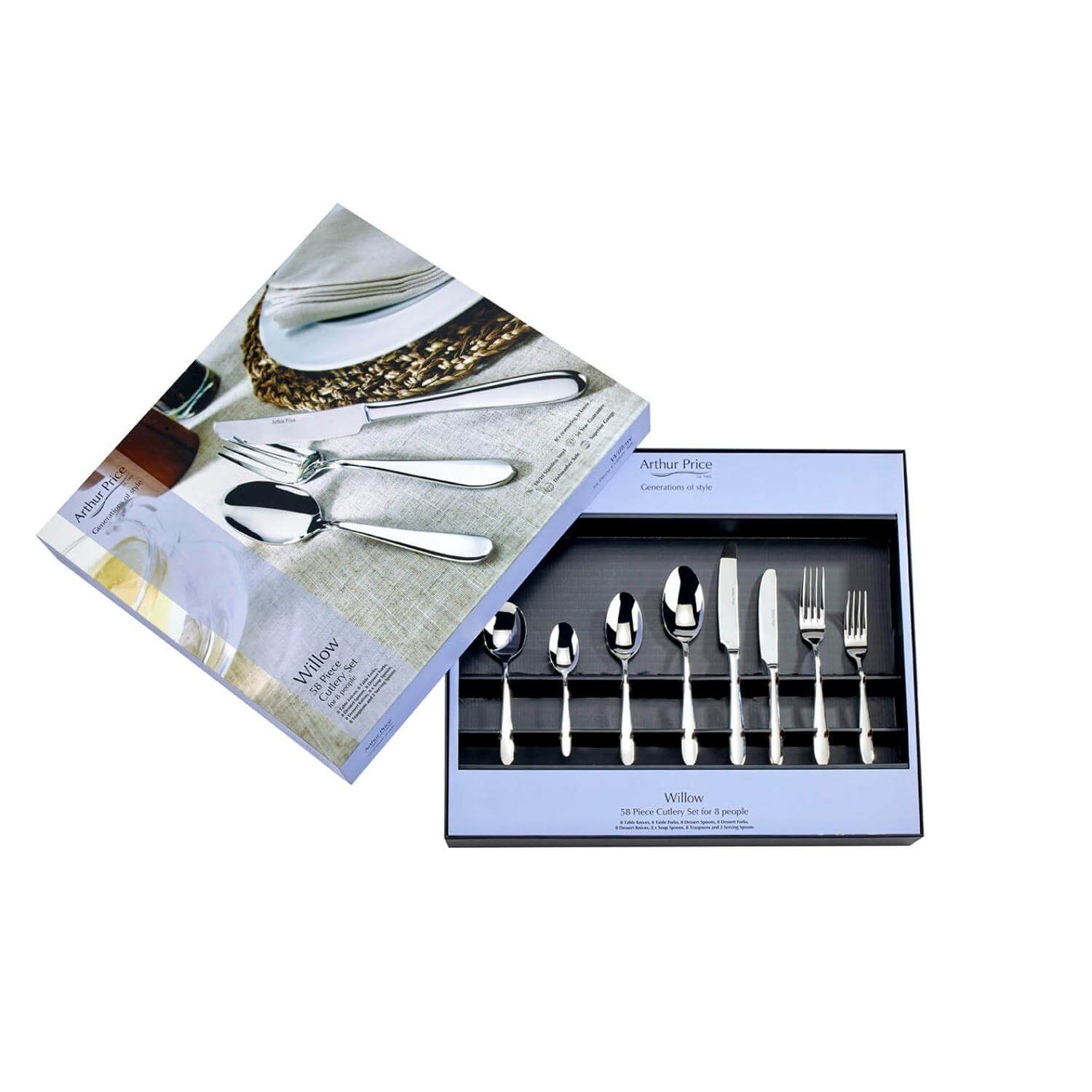 Arthur Price Willow Cutlery Set - 58-Piece - Image 3