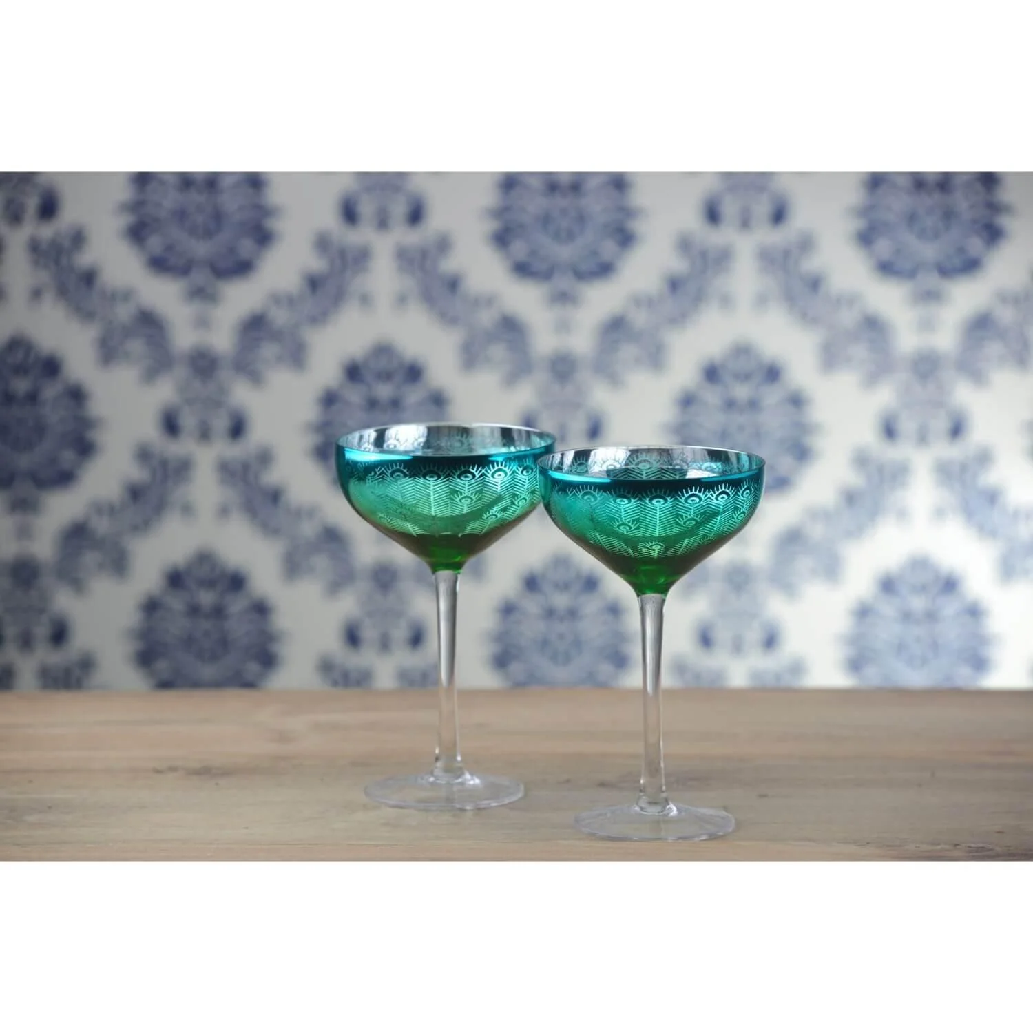 Artland Peacock 2 Piece Champagne Saucer Set - Image 2