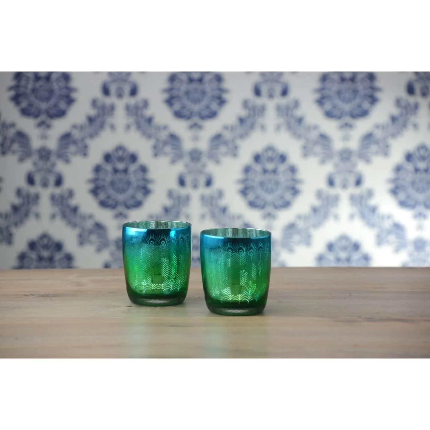 Artland Peacock 2 Piece Tumbler Glass Set - Image 2