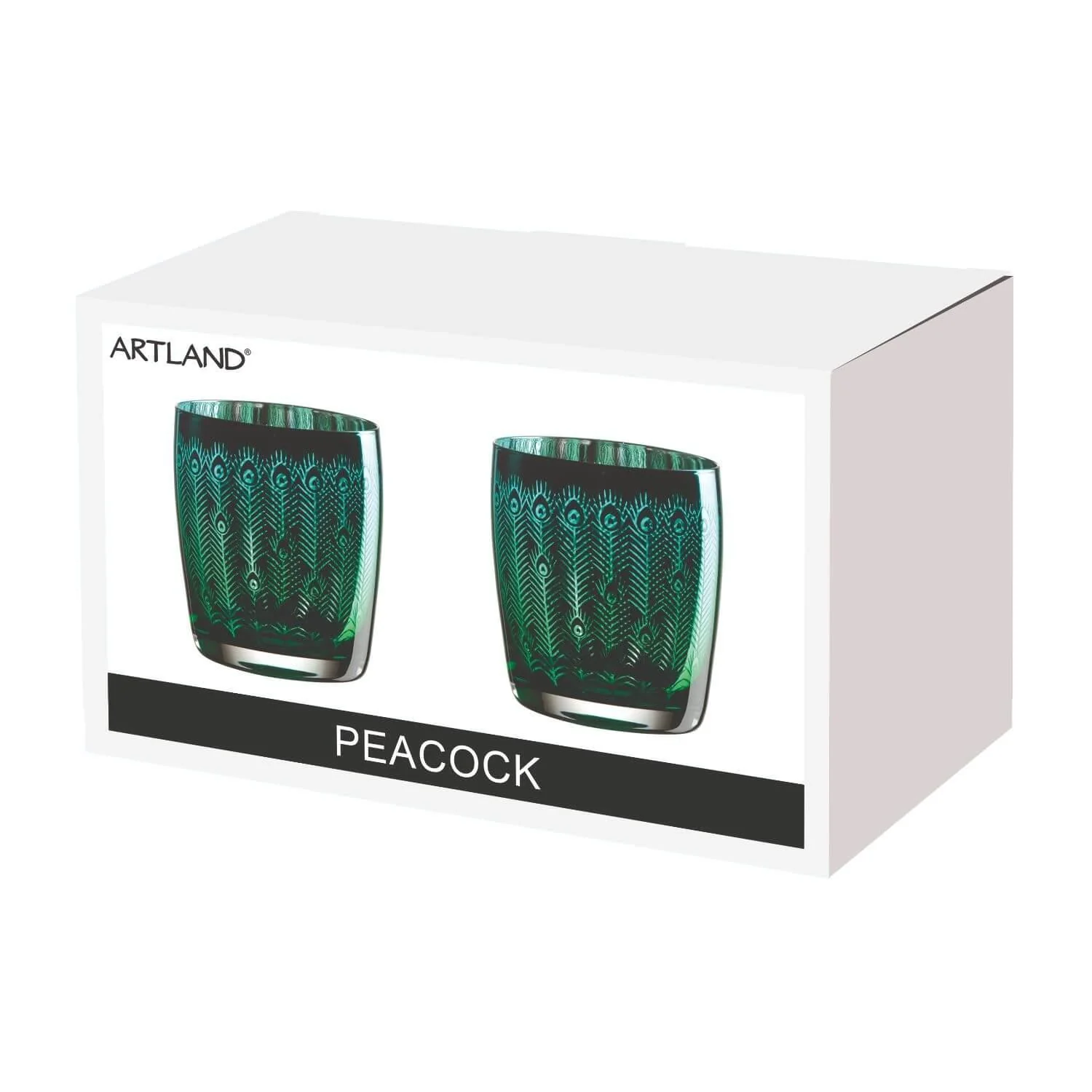 Artland Peacock 2 Piece Tumbler Glass Set - Image 3