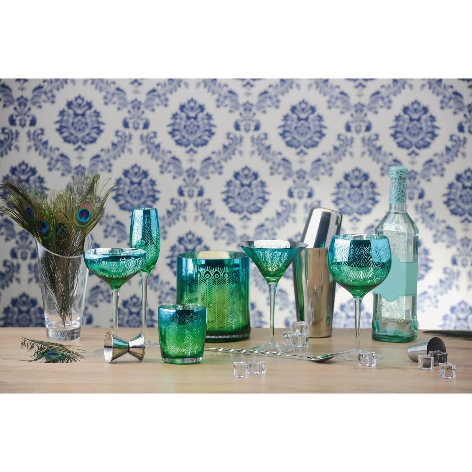 Artland Peacock 2 Piece Tumbler Glass Set - Image 4