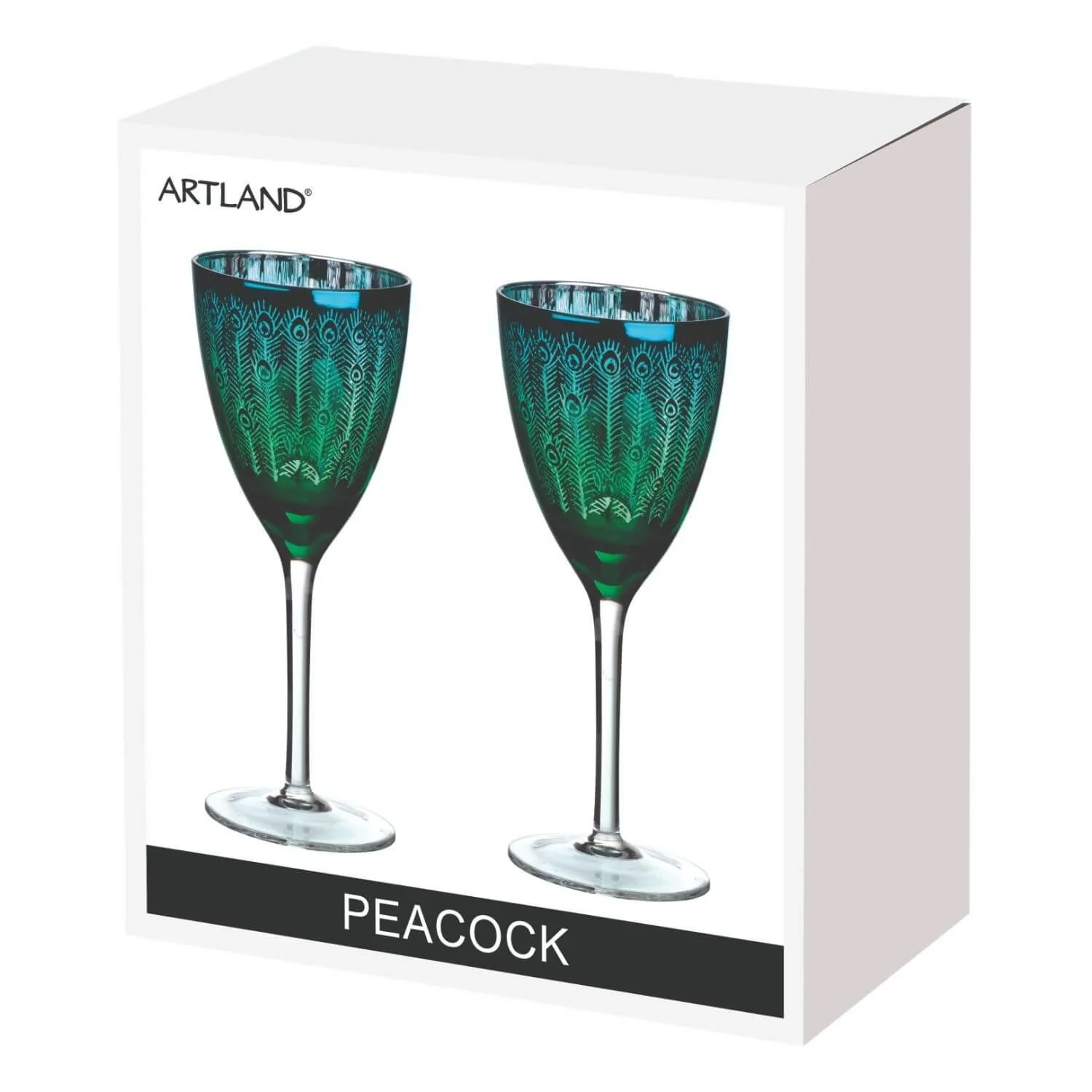 Artland Peacock 2 Piece Wine Glass Set - Image 3