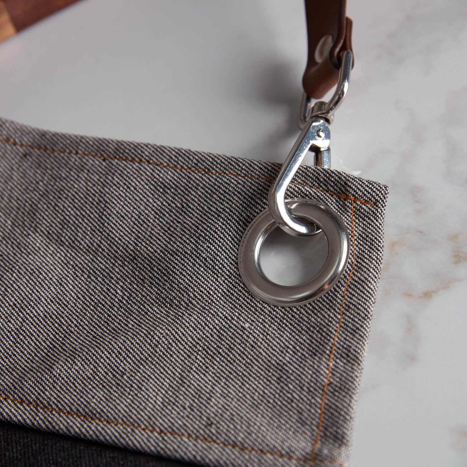 Barbary & Oak Denim Apron With Leather Detail - Image 4