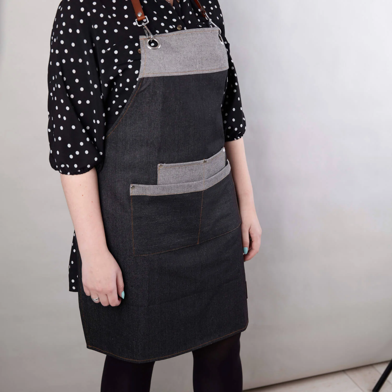 Barbary & Oak Denim Apron With Leather Detail - Image 7