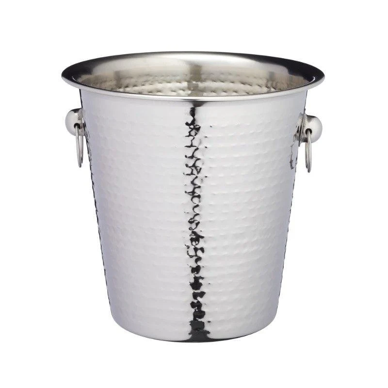 Barcraft Champagne Ice Bucket - Hammered Steel
