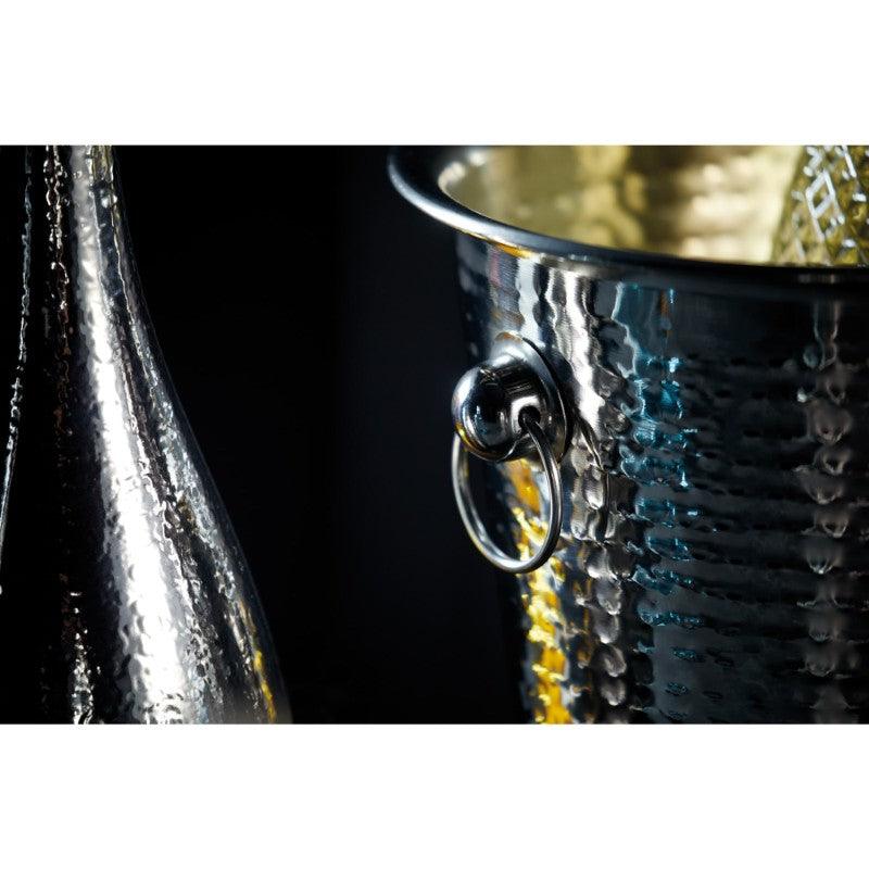 Barcraft Champagne Ice Bucket - Hammered Steel - Image 2