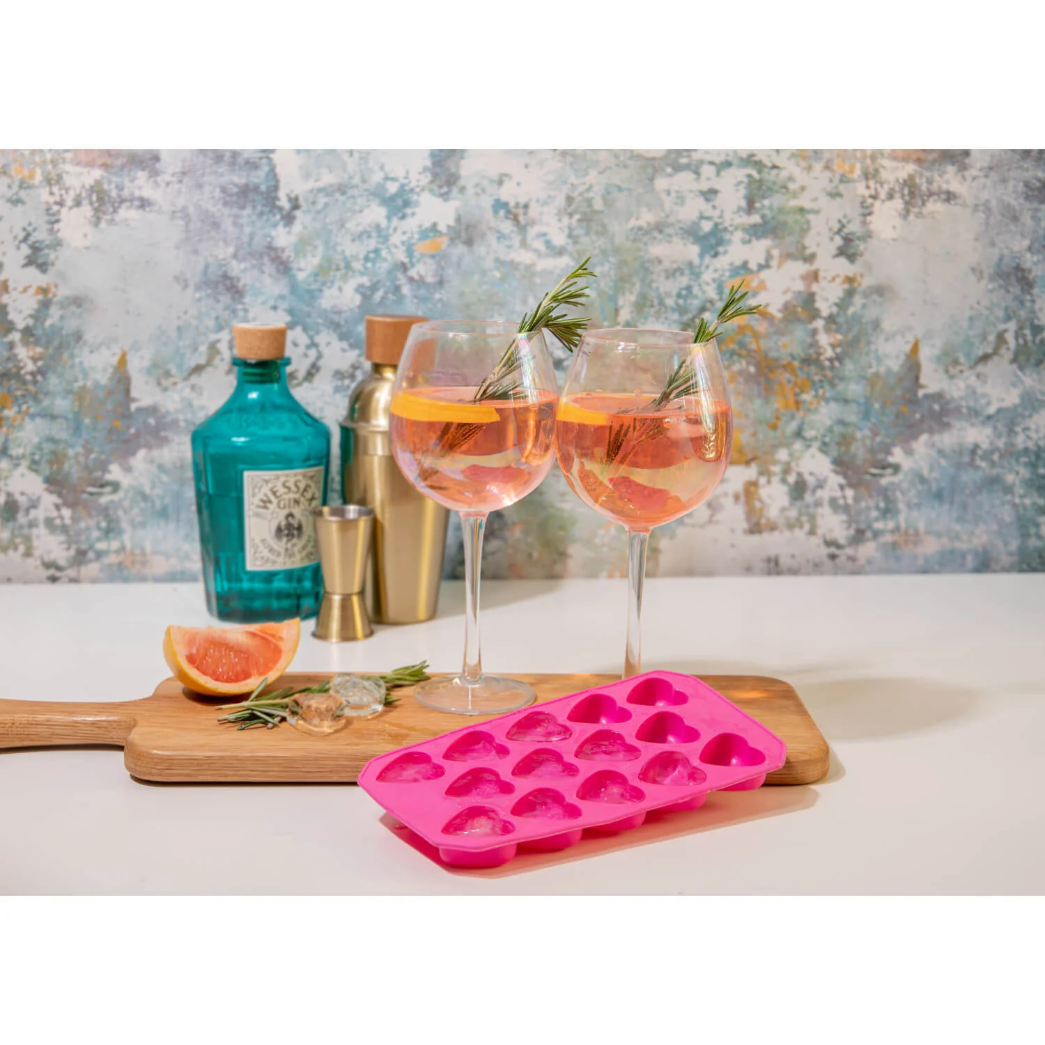 Barcraft Silicone Heart Ice Cube Tray - Pink - Image 3