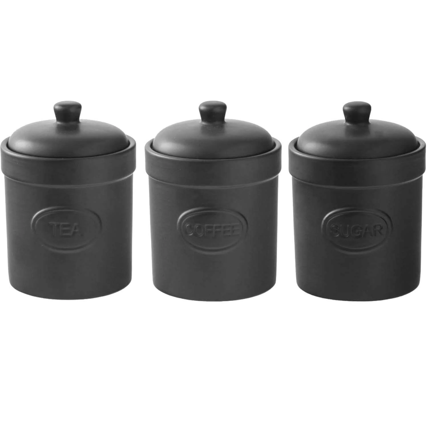 Bia International 3 Piece Canister Set - Matte Black
