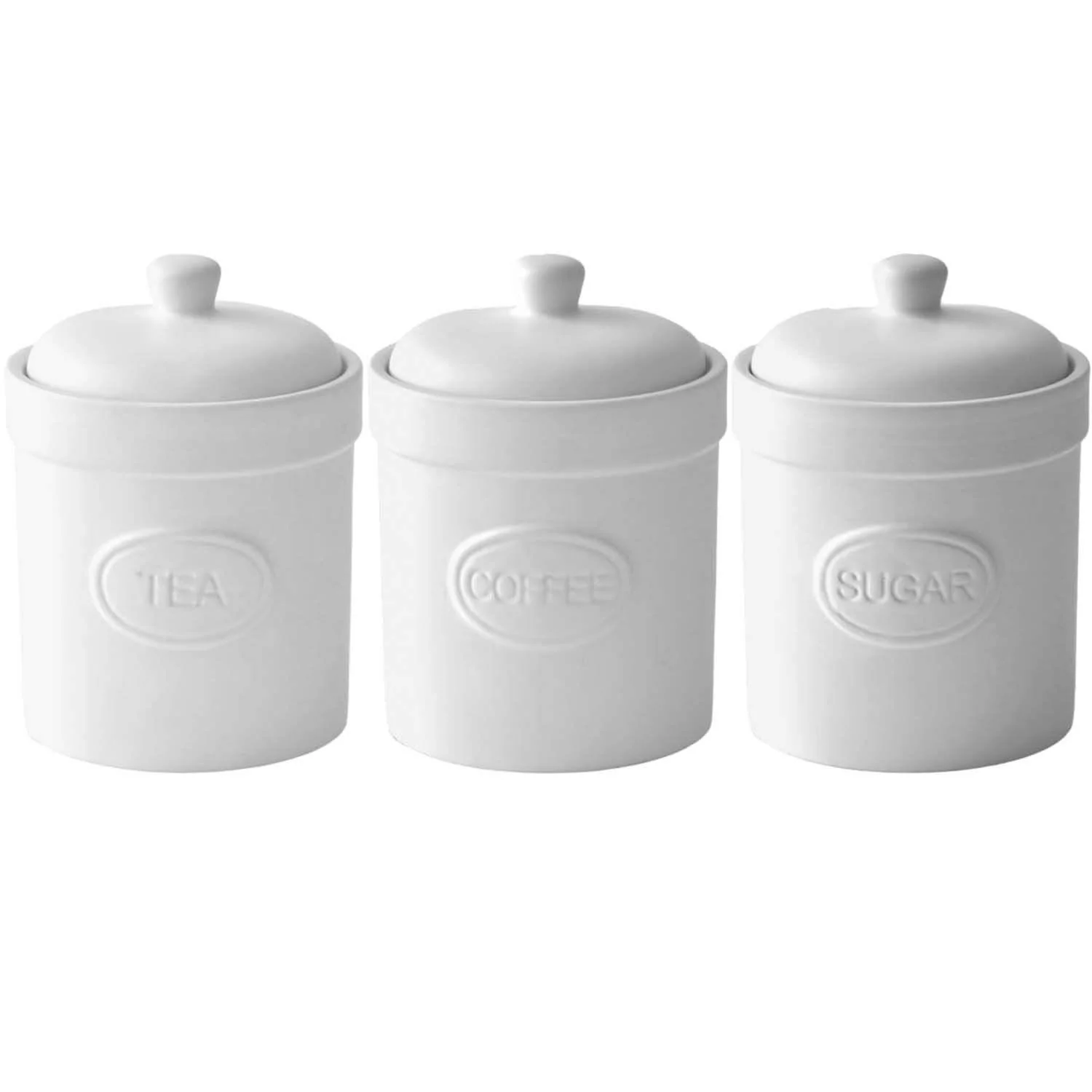 Bia International 3 Piece Canister Set - Matte White