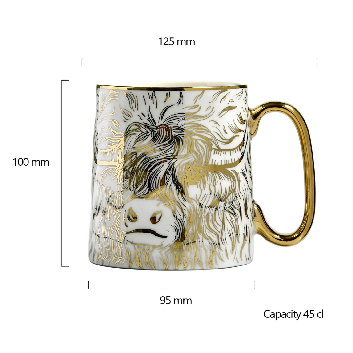 Bia International Porcelain 450ml Animal Mug - Highland Cow - Image 3