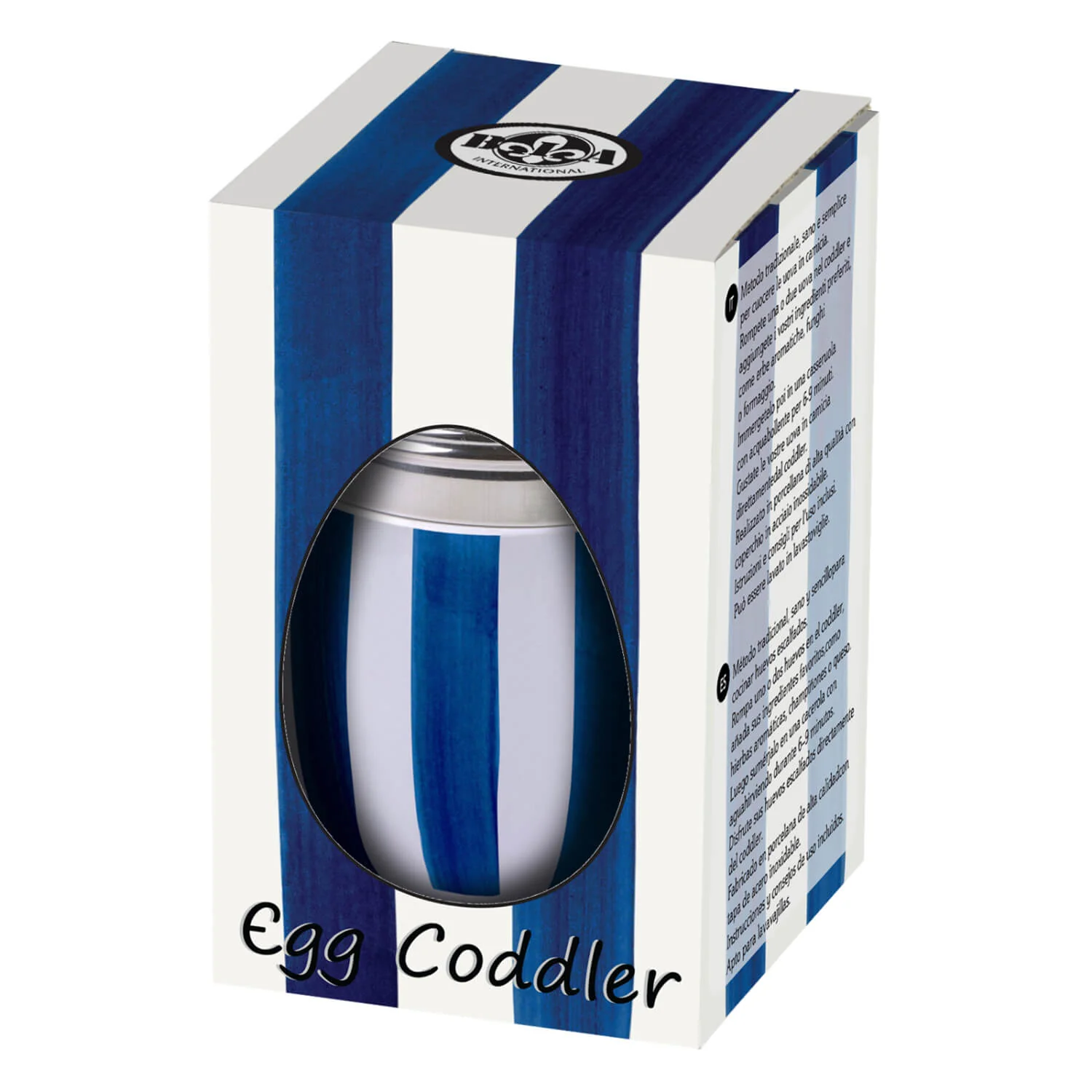 Bia International Porcelain Egg Coddler - Blue Stripe - Image 4