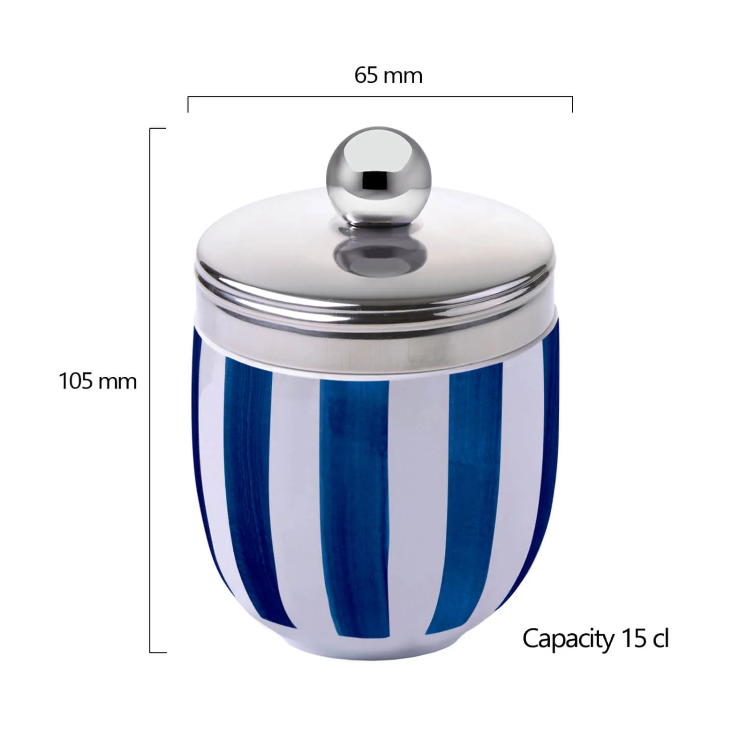 Bia International Porcelain Egg Coddler - Blue Stripe - Image 5