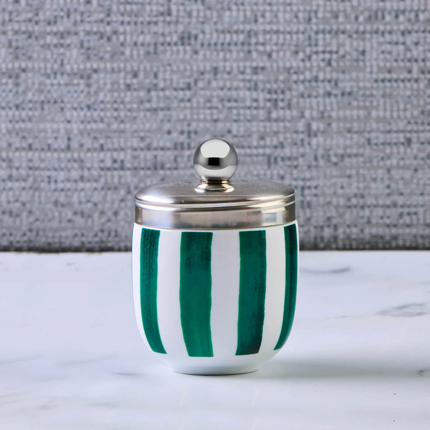 Bia International Porcelain Egg Coddler - Green Stripe - Image 2