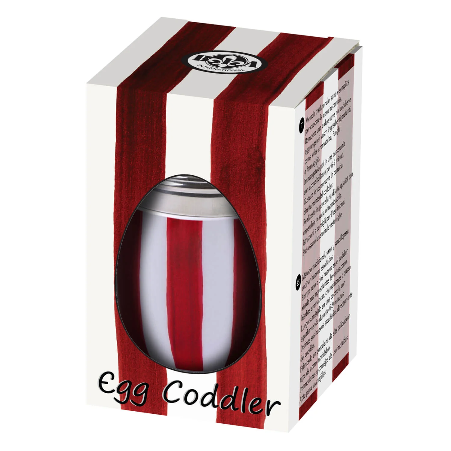 Bia International Porcelain Egg Coddler - Red Stripe - Image 4